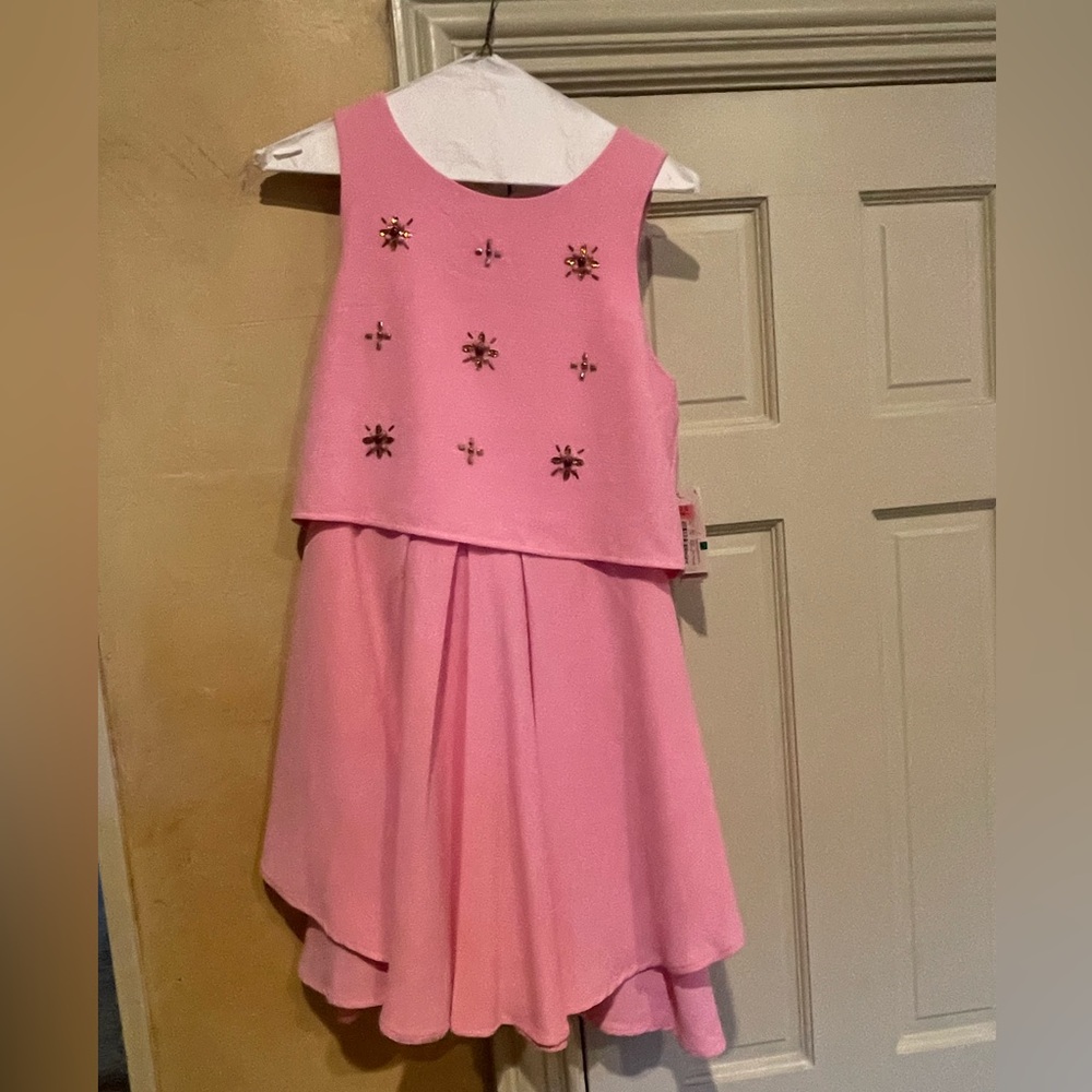 GB Girls Pink Sleeveless Dress with Star Accents
